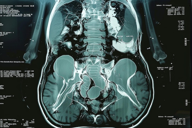 Photo annotated ct scan of the pelvis for ovarian cancer generative ai