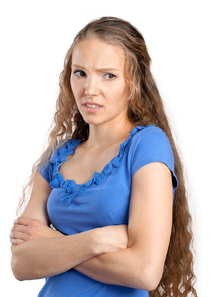 Premium Photo Annoyed woman with crossed arms Premium Photo Annoyed woman with crossed arms