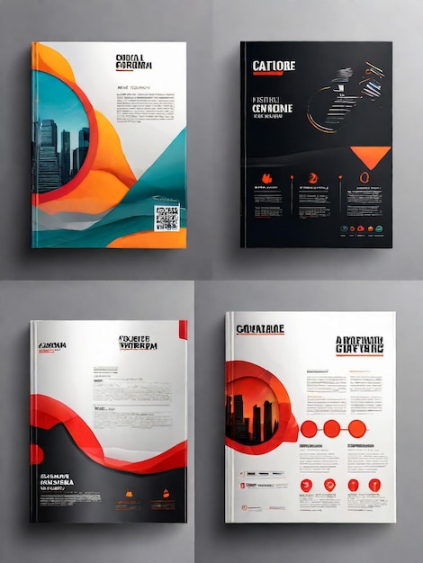 Annual report brochure flyer template Black cover design business advertisement magazine ads catalog book infographics element vector layout in A4 size