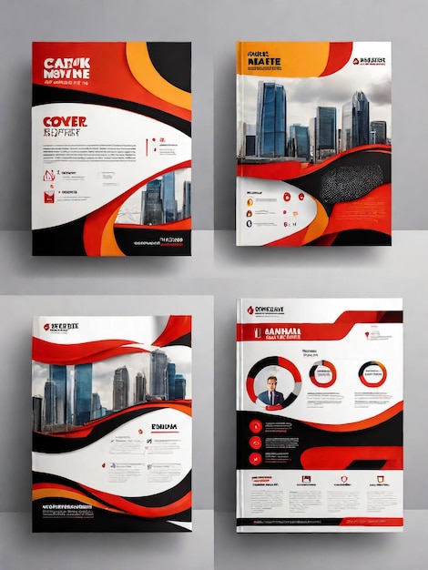 Photo annual report brochure flyer template black cover design business advertisement magazine ads catalog book infographics element vector layout in a4 size