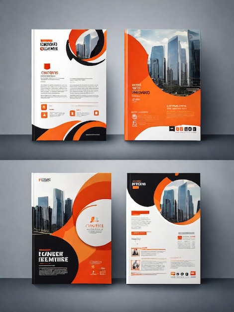 ブラックカバーデザイン ビジネス広告 雑誌 広告 カタログ 図書 インフォグラフィックス エレメント ベクトルレイアウト A4サイズ