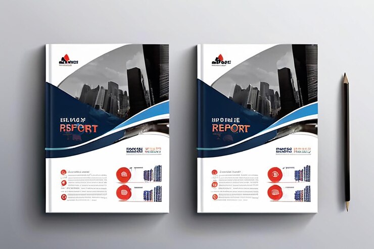 Photo annual report cover design for business