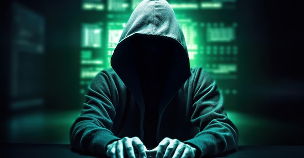 Anonieme hacker Concept van dark web cybercriminaliteit cyberaanval