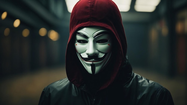 Anonieme hacker met masker.