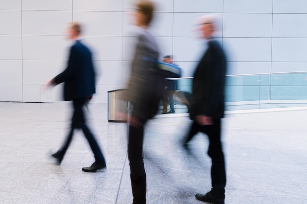 Anonymous blurry businessman after termination or job change