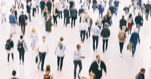 Anonymous crowd at conference