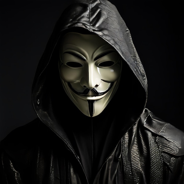 Photo anonymous hacker portrait