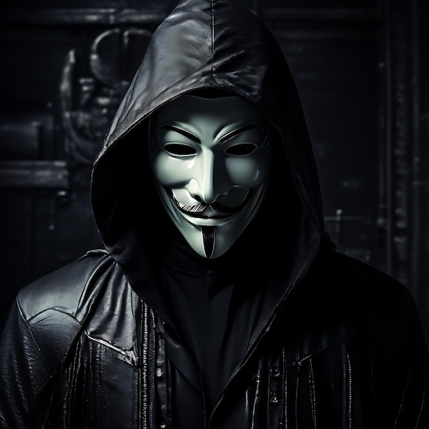 Photo anonymous hacker portrait