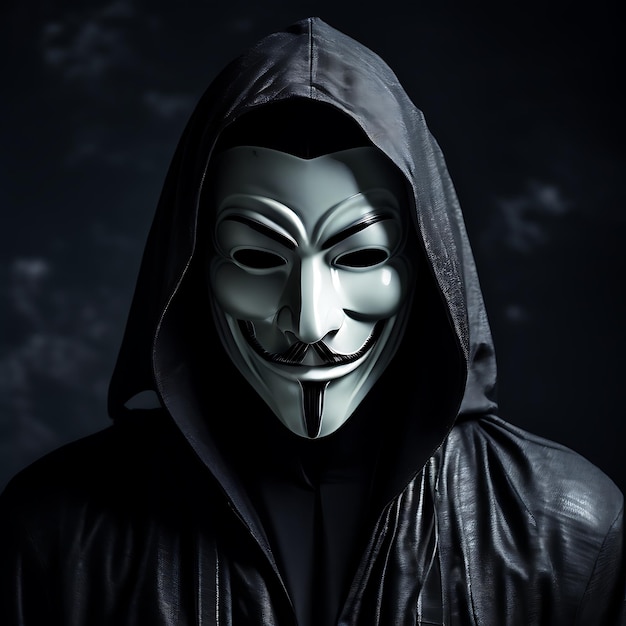 Photo anonymous hacker portrait