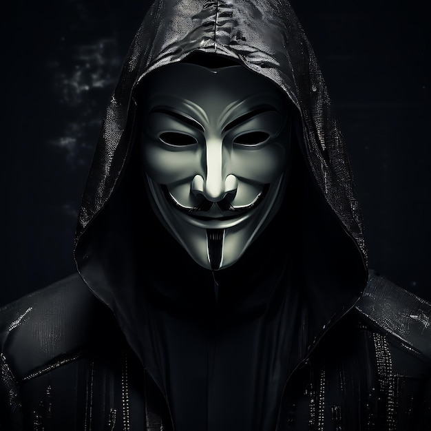 Photo anonymous hacker portrait