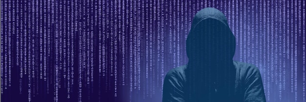 Anonymous Hacker On Purple Background