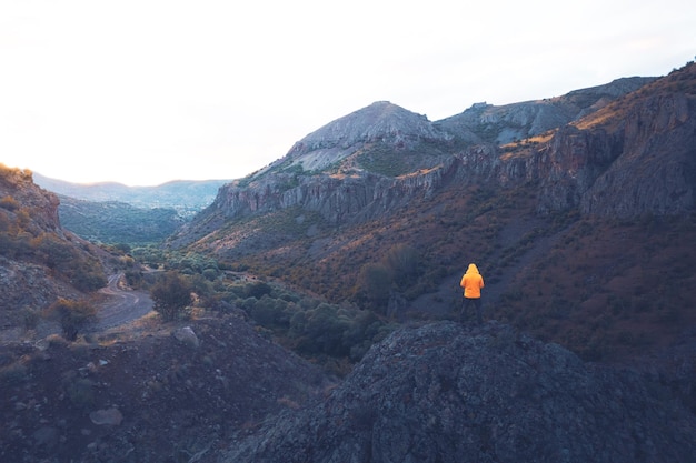 Anonymous man backpack adventurer