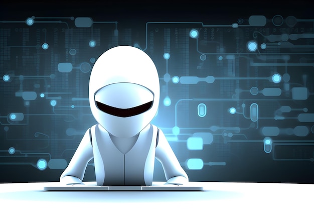 Anonymous robot hacker Concept of hacking cybersecurity cybercrime cyberattack etc