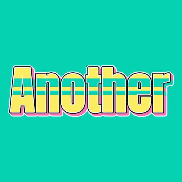Photo another typography vintage 90s 3d design yellow pink text background photo jpg
