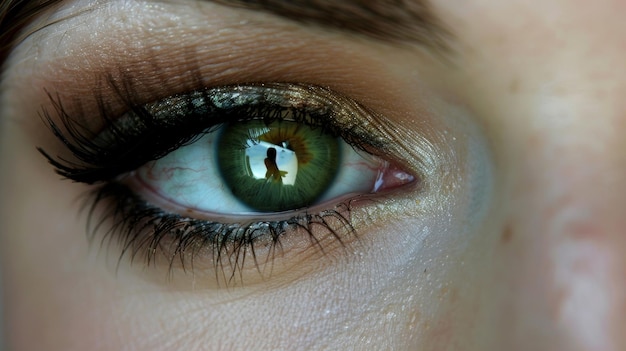 地色とオリーブ色が混ざったオリーブ緑の目