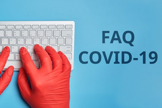 Photo answers and questions concept faq covid