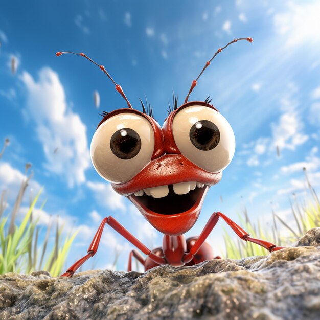 Photo a ant cartoon creature