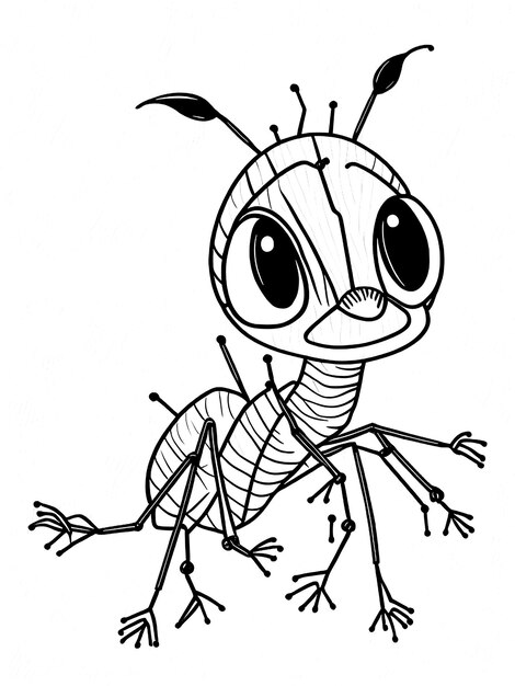 Ant coloring page for kids