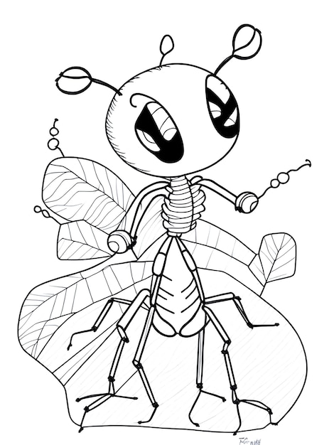 Photo ant coloring page for kids