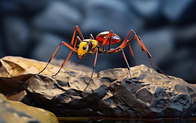 Ant Exploration on Sunlit Rocks