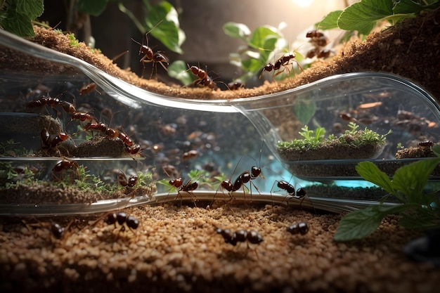 Ant farm which means a little world for ants