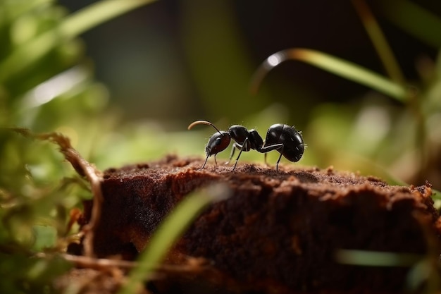 Ant forest insect moss Generate Ai