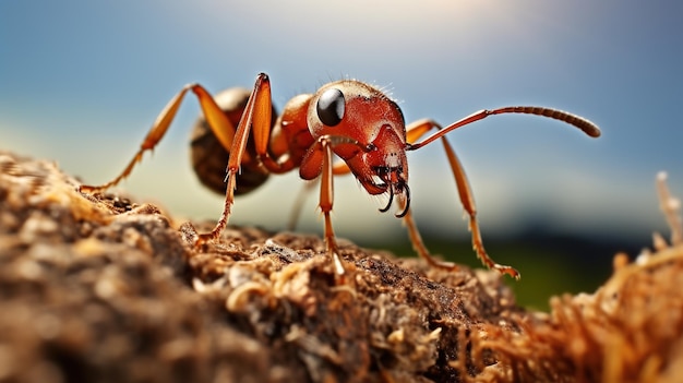 Foto una formica nel suo habitat naturale