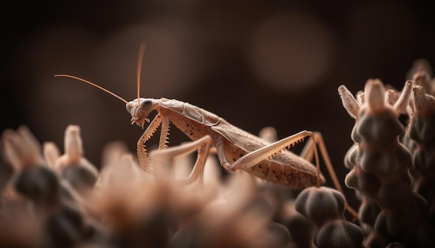 Ant leg on green leaf extreme generated by AI