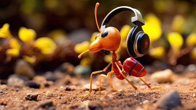 Ant listening music