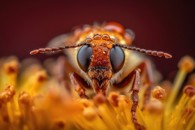 Ant macro photography close up shallow focus Generative AI