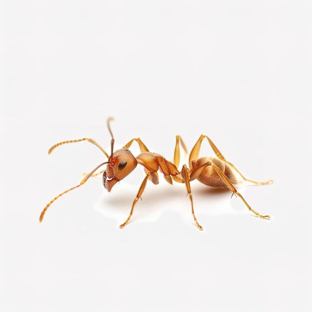 Photo an ant in white background job id 05eb33eb534a4127889b5870ee43e905