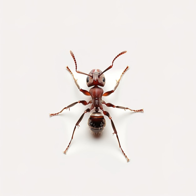 Photo an ant in white background job id 4d6a1a5d2bc442b9a69032705412ca42