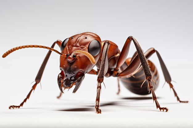 An ant on white background