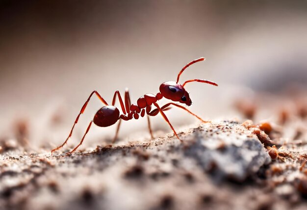 a ant with a red ant on its back