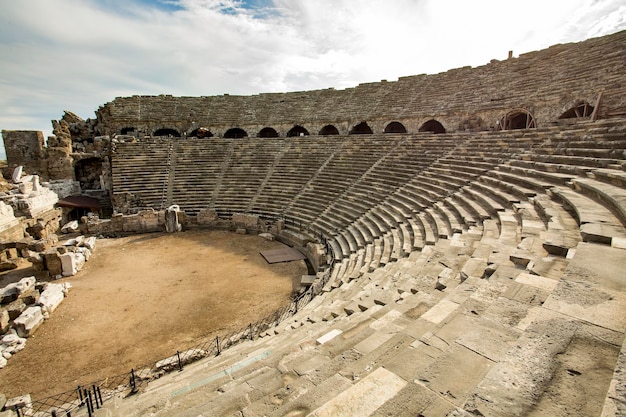 Antalya / Turkey, Historical Side ancient city. Travel concept photo.