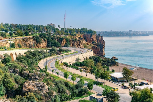 Antalya Turkey  November 17 2021 winding highway on the city coast