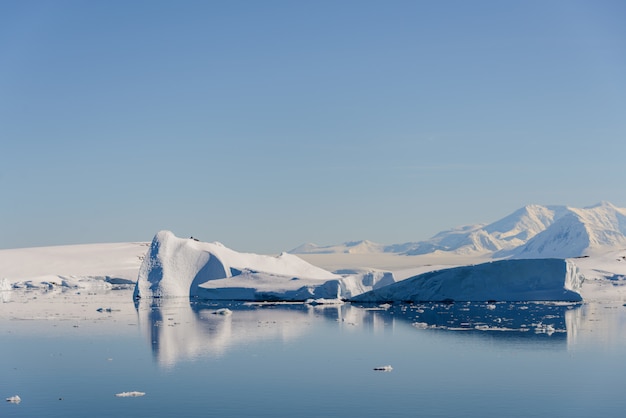 Antarctic landscape with iceberg