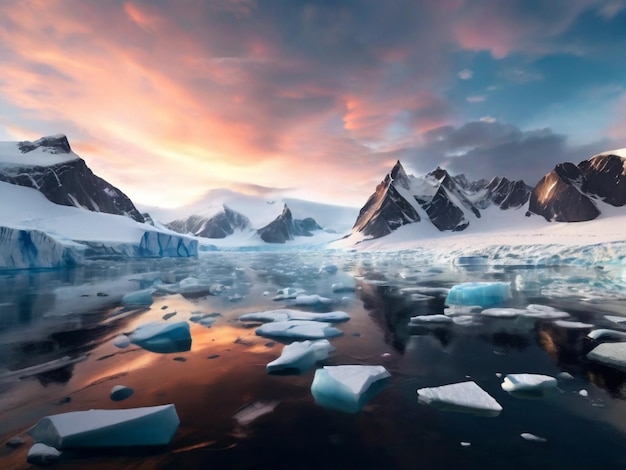 사진 빙산 과 빙판 을 가진 남극 풍경 남극