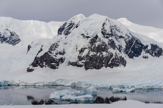 Antarctic seascape with reflection