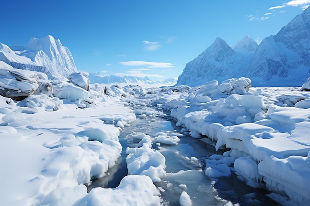 Antarctica arctic glacier thick snow snowy mountains cold wallpaper background