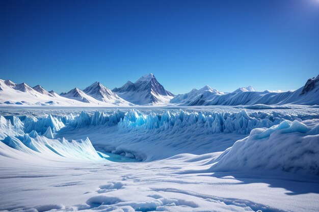 Antarctica arctic thick glaciers snow snow mountains cold wallpaper background landscape