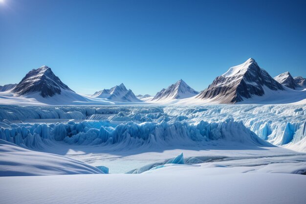 Antarctica arctic thick glaciers snow snow mountains cold wallpaper background landscape