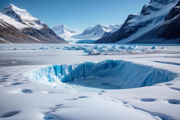 Antarctica arctic thick glaciers snow snow mountains cold wallpaper background landscape