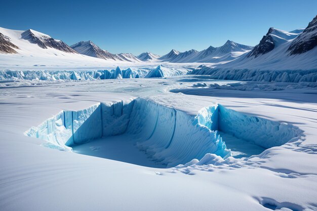 Antarctica arctic thick glaciers snow snow mountains cold wallpaper background landscape