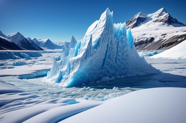 Antarctica arctic thick glaciers snow snow mountains cold wallpaper background landscape