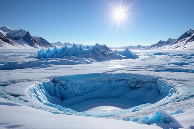 Antarctica arctic thick glaciers snow snow mountains cold wallpaper background landscape