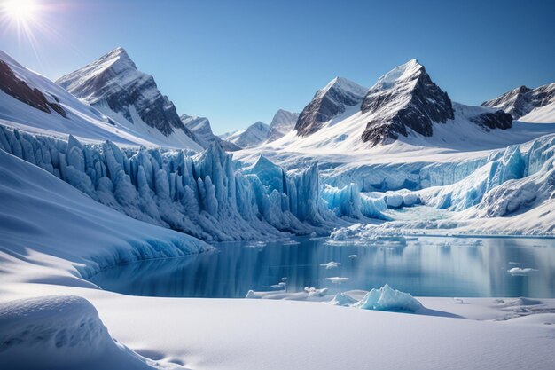 Foto antarctica dikke gletsjers sneeuw sneeuw bergen koude behang achtergrond landschap
