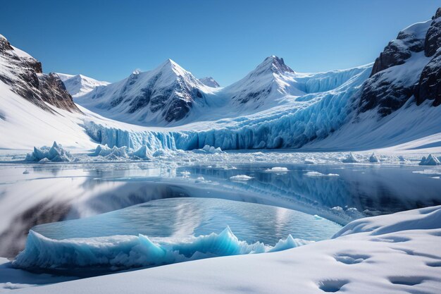 Foto antarctica dikke gletsjers sneeuw sneeuw bergen koude behang achtergrond landschap