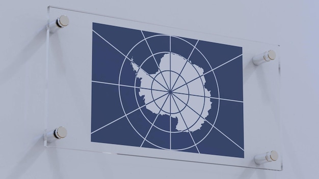 Photo antarctica flag logo on glass background