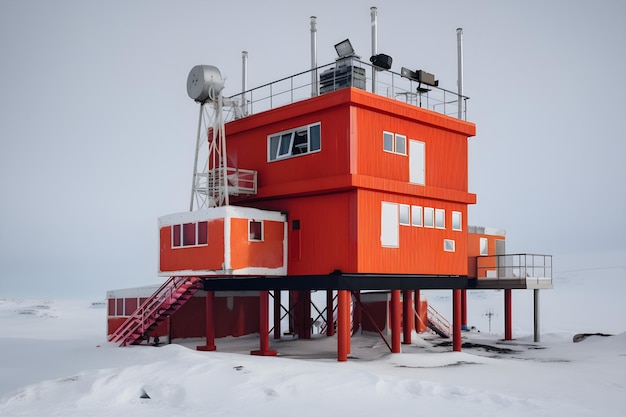 Фото Антарктическая научная станция generative ai
